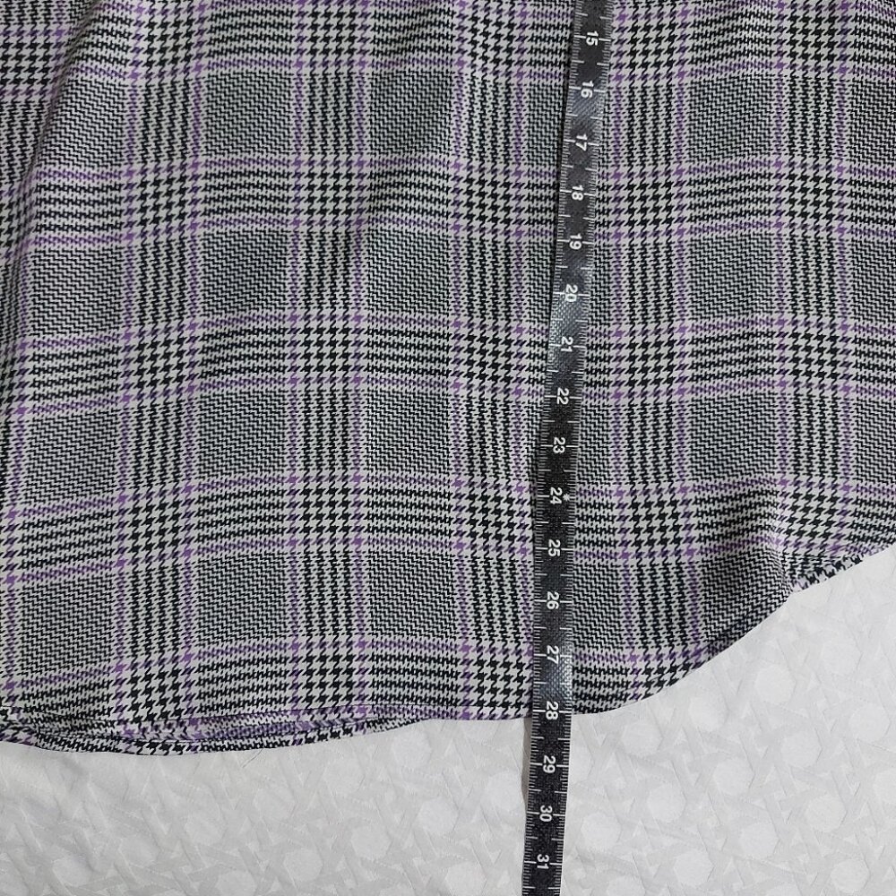 Torrid Plaid Studio Bubble Satin Bow-Tie Blouse Plus Size 1X Chic Career Casual - Picture 7 of 7